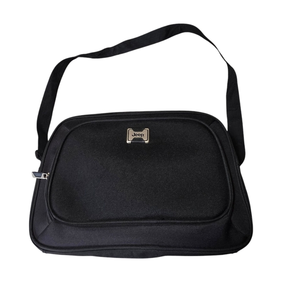 Small Jeep Duffle Bag Zipper Gym Carrier Gray With Strap 15” x 7.5 - Picture 3 of 9